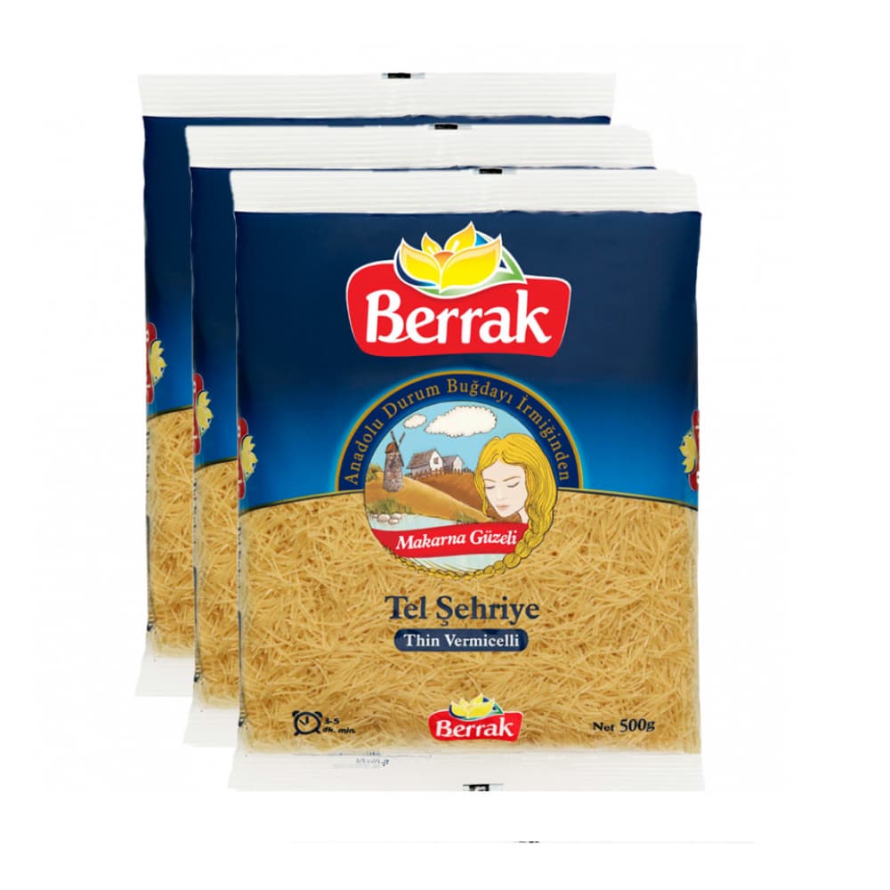 Pastas cortas - fideos vermicelli - Berrak (3 x 500 g / 1.1 lb) - Imagen 1