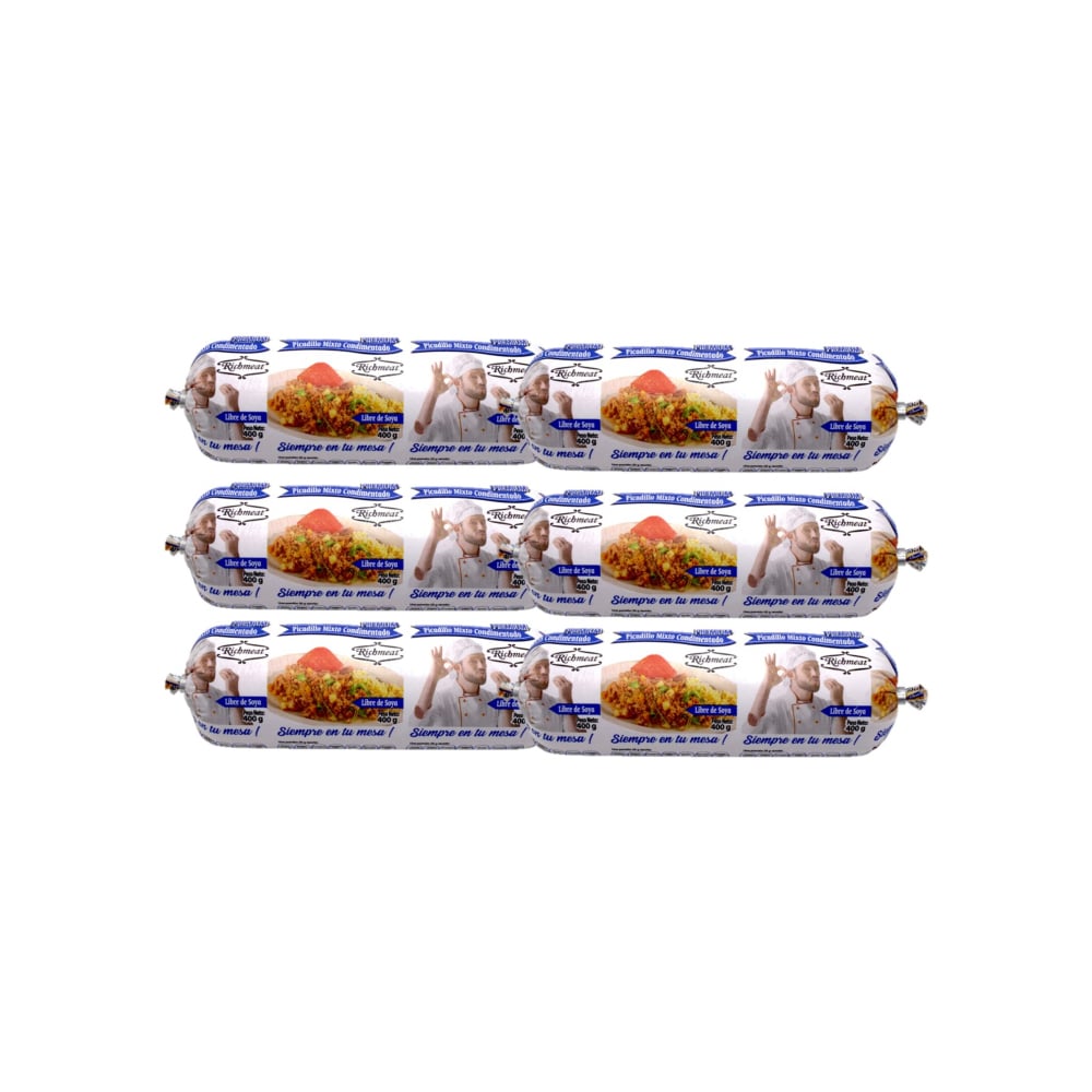 Picadillo mixto condimentado de pollo y cerdo El Cocinerito Richmeat (6 x 400 g / 14.10 oz) - Imagen 1