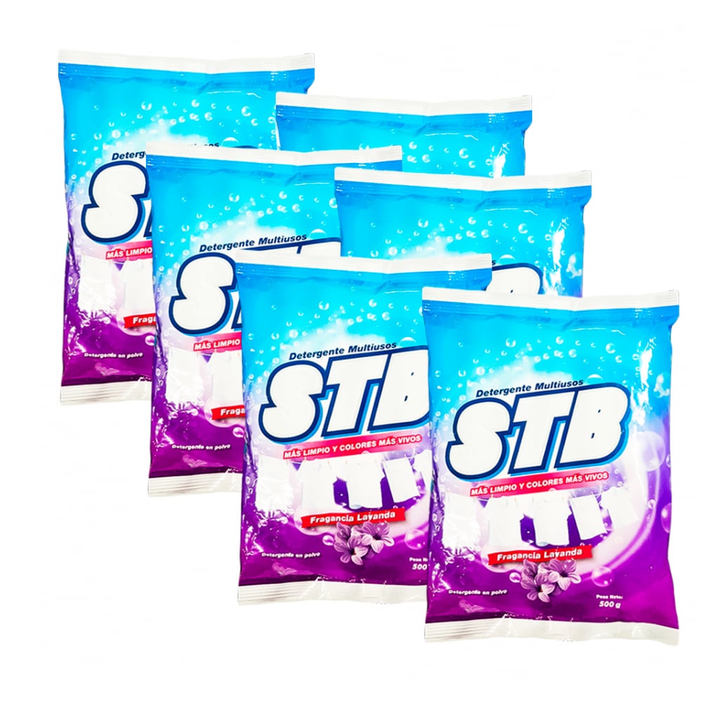 Detergente en polvo multiusos con fragancia a lavanda STB (6 x 500 g / 1.1 lb) - Imagen 1