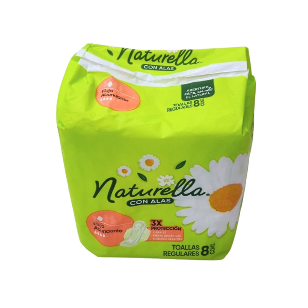 Toallas femeninas con alas para flujo abundante Naturella (8 U) - Imagen 1