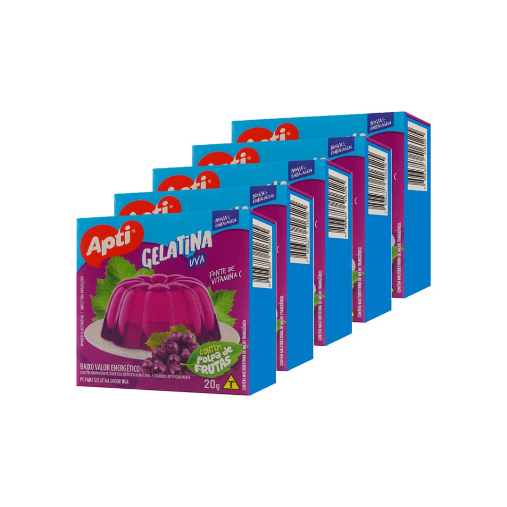 Gelatina sabor uva (5 x 20 g) - Imagen 1