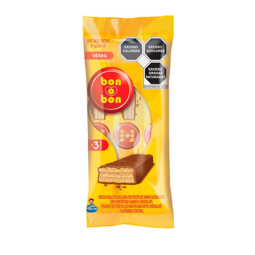 Galletas rellena con pasta de maní y cobertura de chocolate Bon o Bon (81 g / 2.85 oz) - Imagen 1