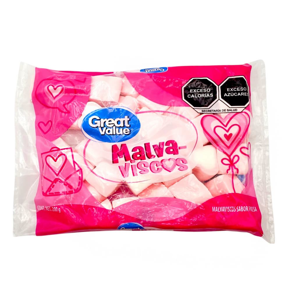 Malvaviscos sabor fresa Great Value (200 g / 7.05 oz) - Imagen 1