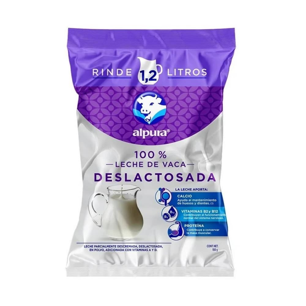 Leche en polvo deslactosada Alpura (150 g / 5.29 oz) - Imagen 1
