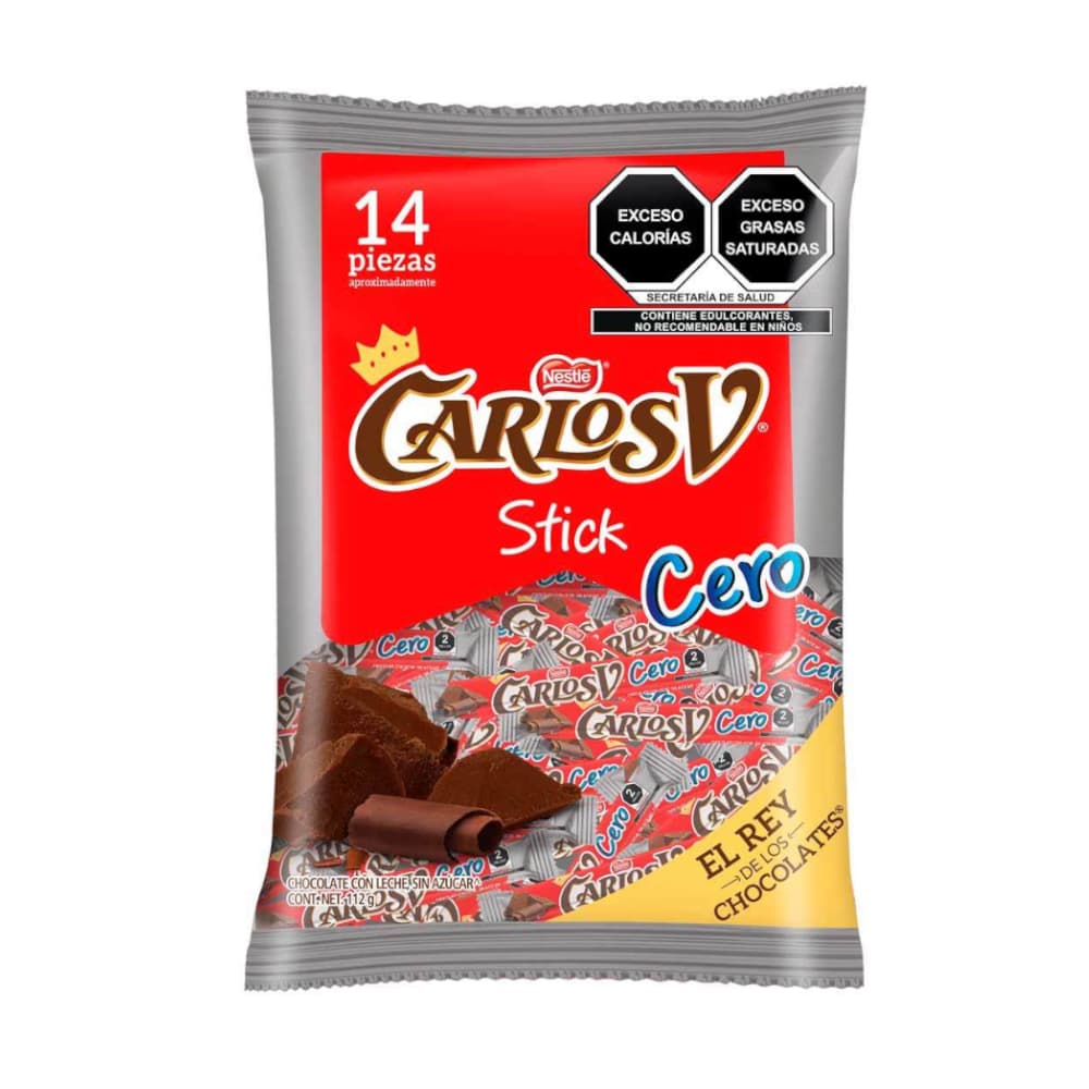 Barritas de chocolate con leche sin azúcar CarlosV (112 g / 3.95 oz) - Imagen 1