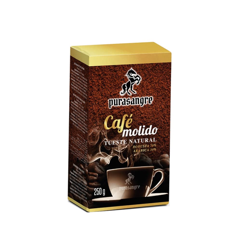 Café molido tueste natural Pura sangre (250 g / 8.82 oz) - Imagen 1