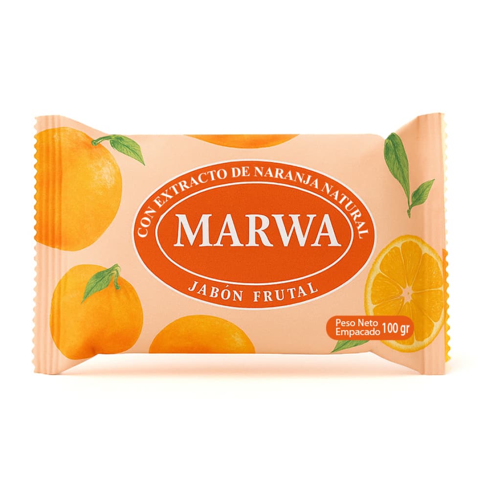 Jabón frutal con extracto de naranja Marwa (100 g / 3.5 oz) - Imagen 1