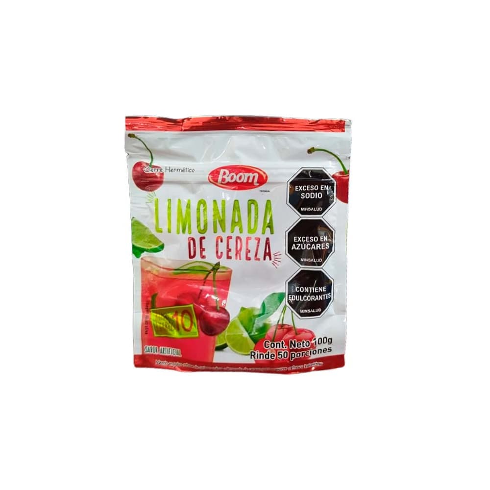 Limonada en polvo sabor cereza Boom (100 g / 3.5 oz) - Imagen 1