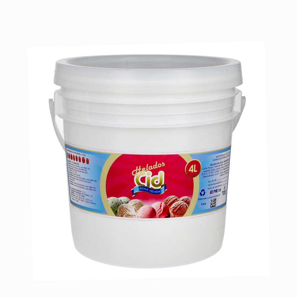 Helado sabor coco CID (4 L) - Imagen 1