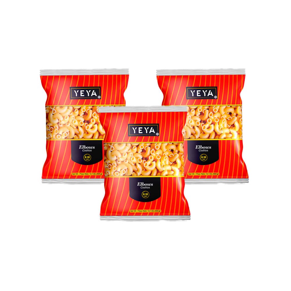 Coditos Yeya (3 x 400 g / 14.11 oz) - Imagen 1