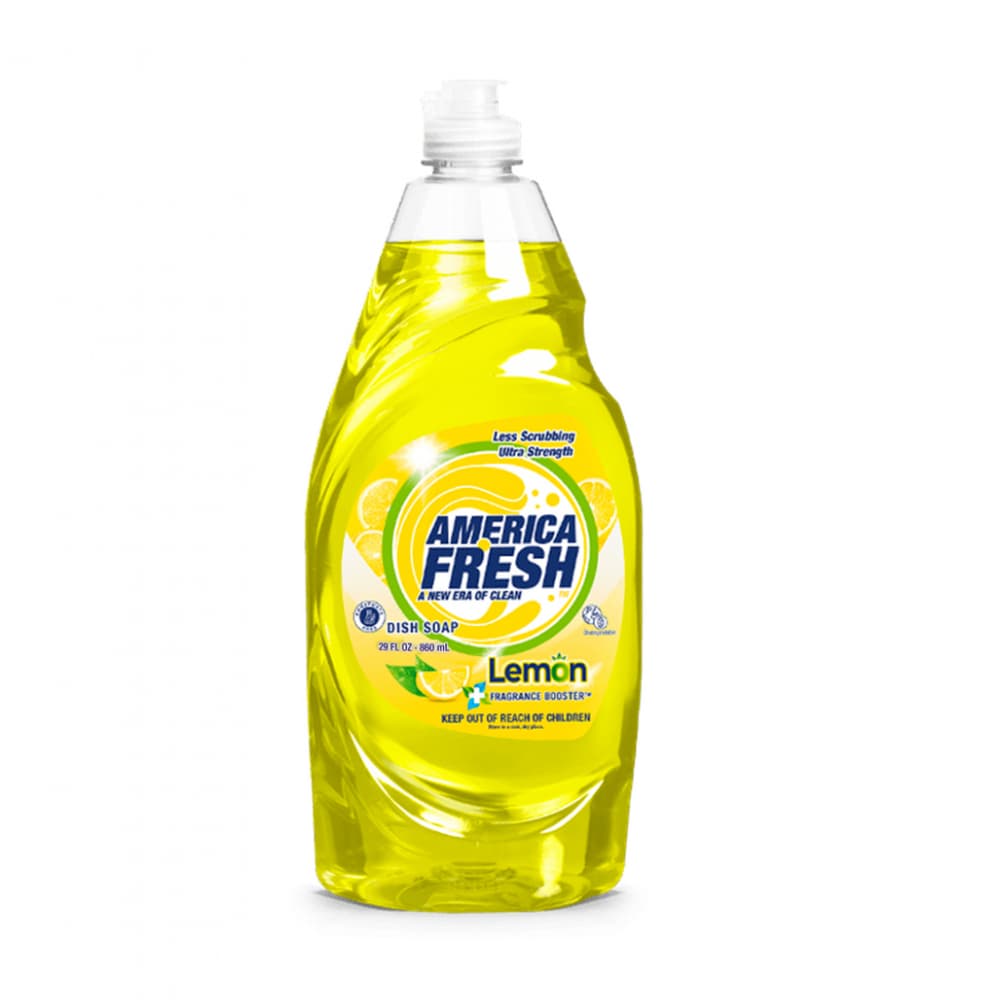 Detergente lavavajillas amarillo frangancia limón America Fresh (860 ml) - Imagen 1