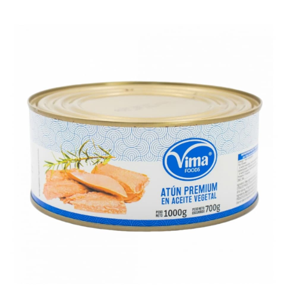 Atún premium en aceite vegetal Vima Foods (1 kg / 2.2 lb) - Imagen 1