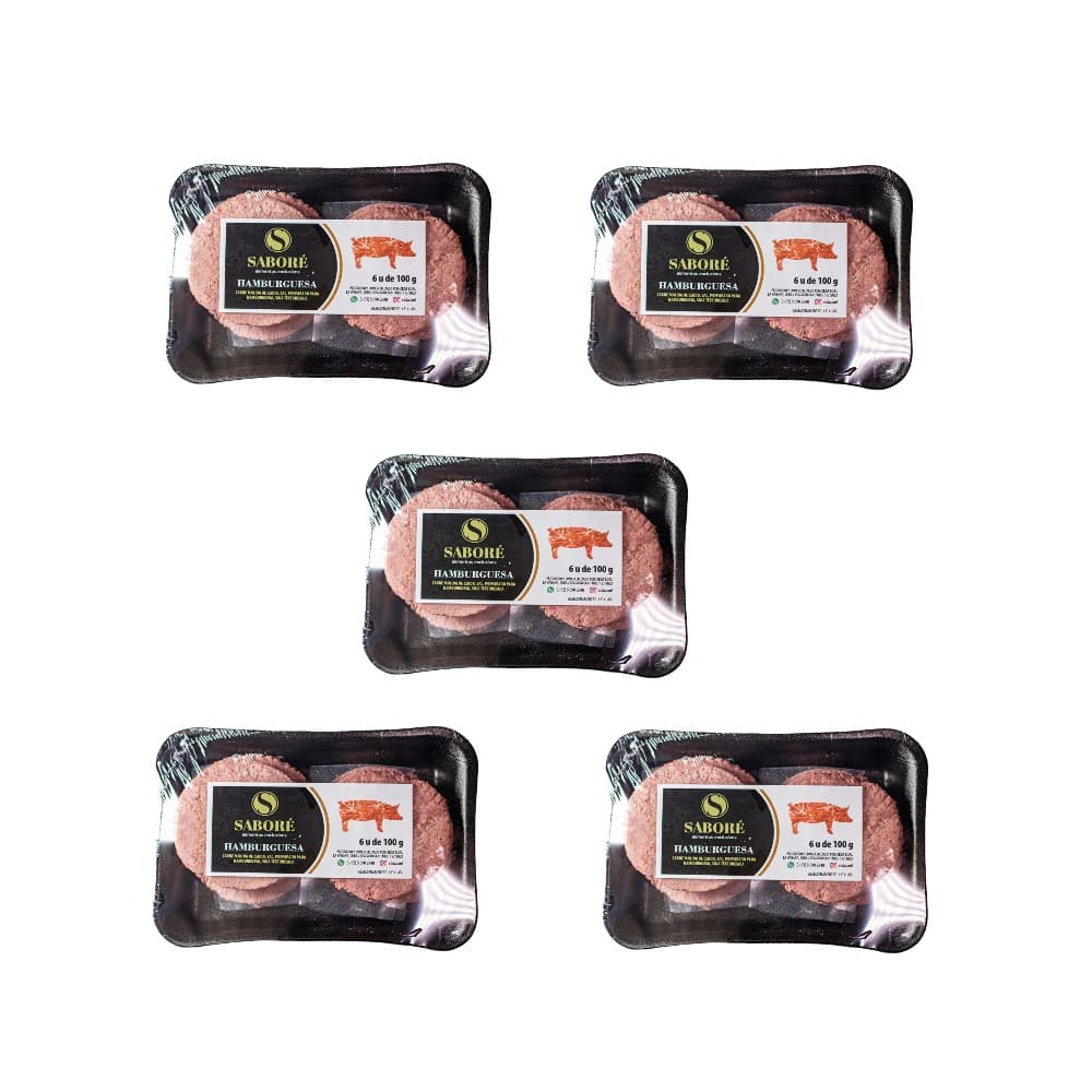 Hamburguesas de cerdo ( 5 x 6 x 100 g / 3.52 oz) - Imagen 1