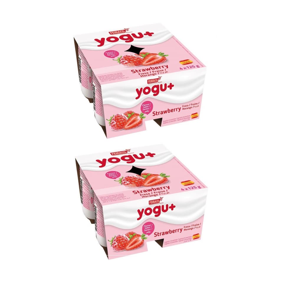 Yogur pasteurizado sabor a fresa (8 x 125 g) - Imagen 1
