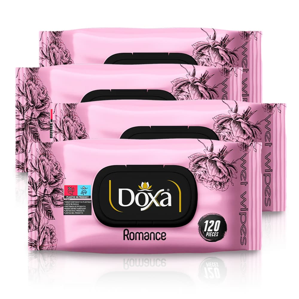 Toallitas húmedas con aroma a romance Doxa (4 x 120 U) - Imagen 1