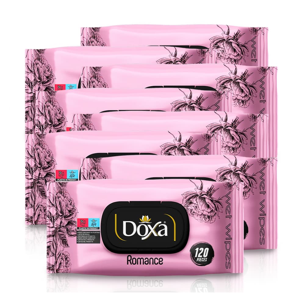 Toallitas húmedas con aroma a romance Doxa (8 x 120 U) - Imagen 1