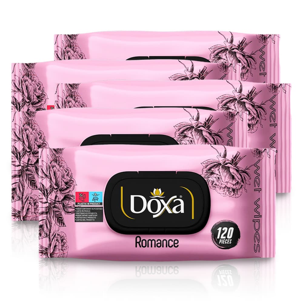 Toallitas húmedas con aroma a romance Doxa (5 x 120 U) - Imagen 1
