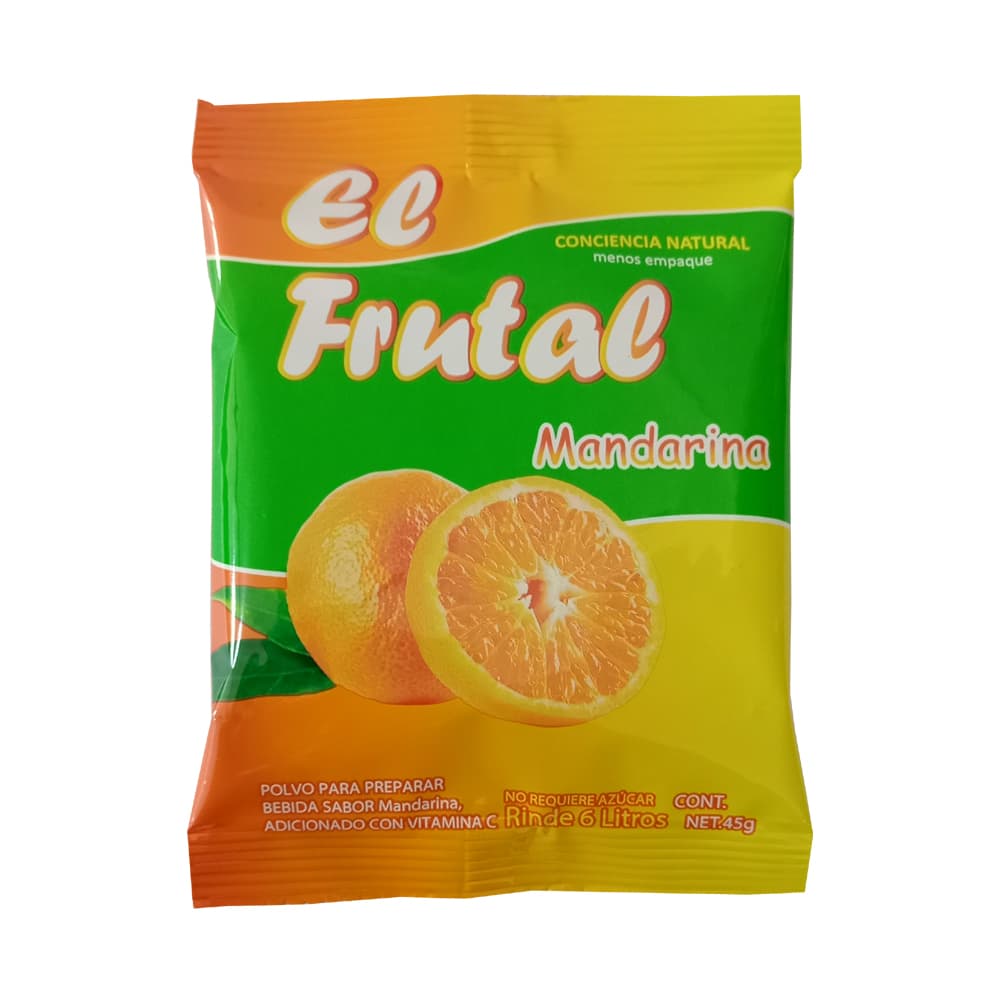 Refresco instantáneo sabor mandarina El Frutal (45 g / 1.58 oz) - Imagen 1