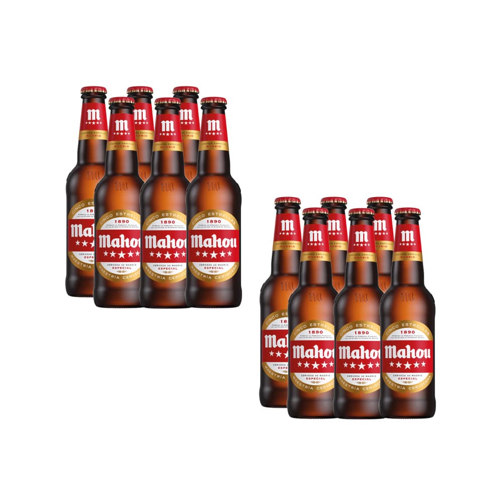 Cerveza de botella Cinco Estrellas Mahou (12 x 330 ml) - Imagen 1