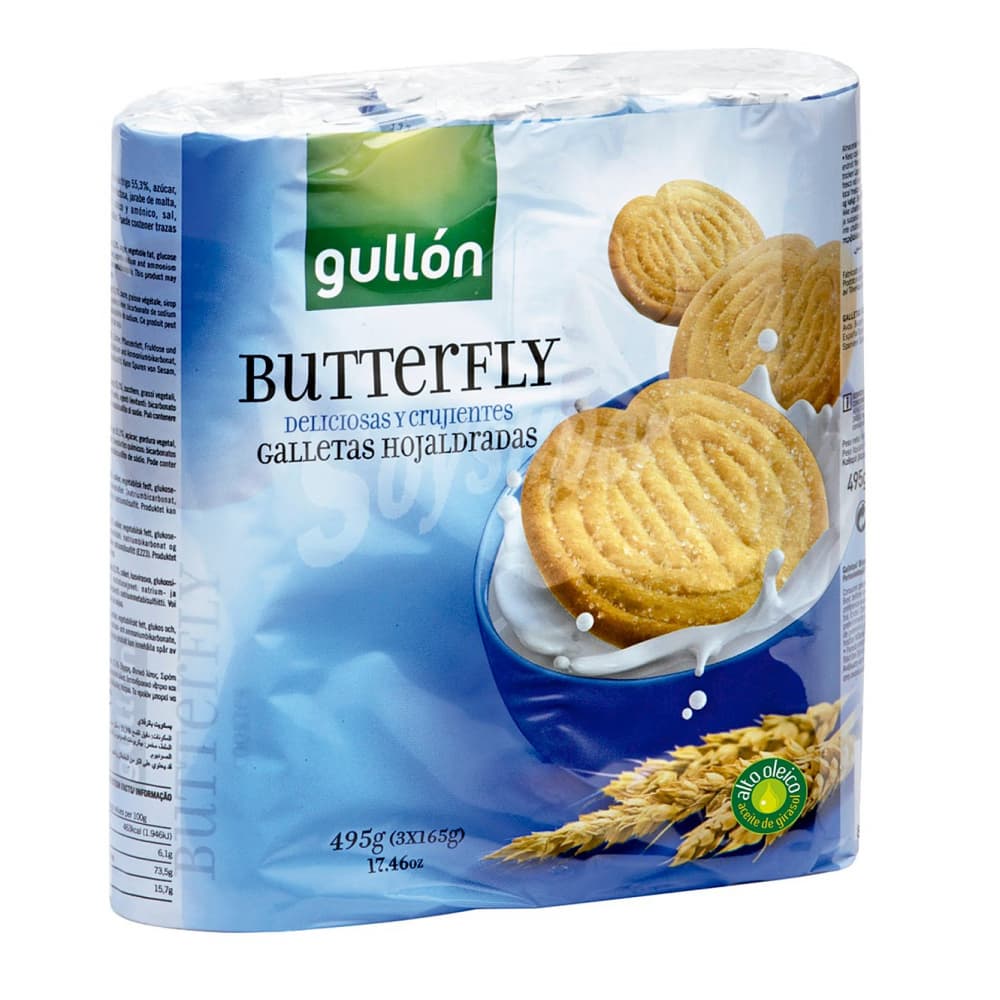Galletas dulces hojaldradas Butterfly Gullón (495 g / 1.09 lb) - Imagen 1