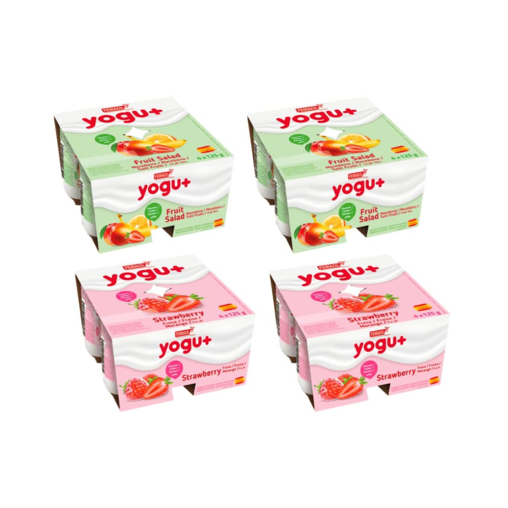 Combo: Yogur pasteurizado sabor a fresa + yogur pasteurizado sabor a macedonia - Imagen 1