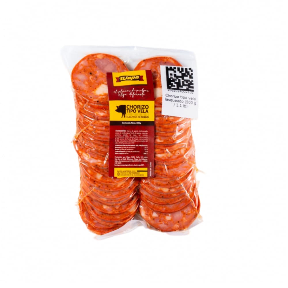Chorizo tipo vela lasqueado Wapa (500 g / 1.1 lb) - Imagen 1