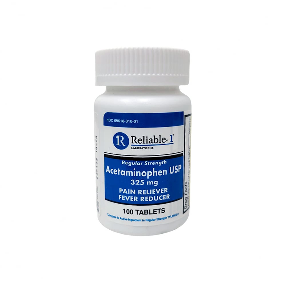 Acetaminofén 325 mg Reliable-1 (100 tabletas) - Imagen 1