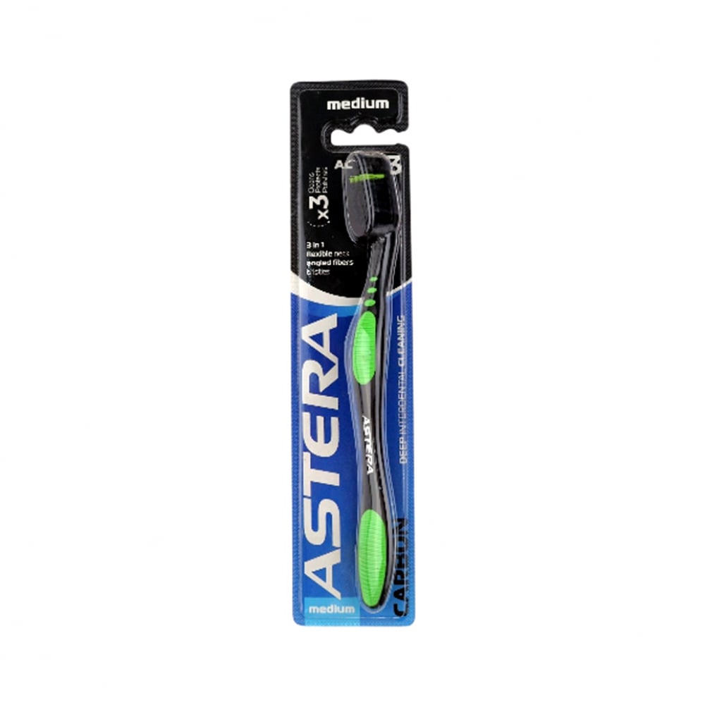 Cepillo dental para adultos con cerdas medias Carbon Active 3 Astera - Imagen 1