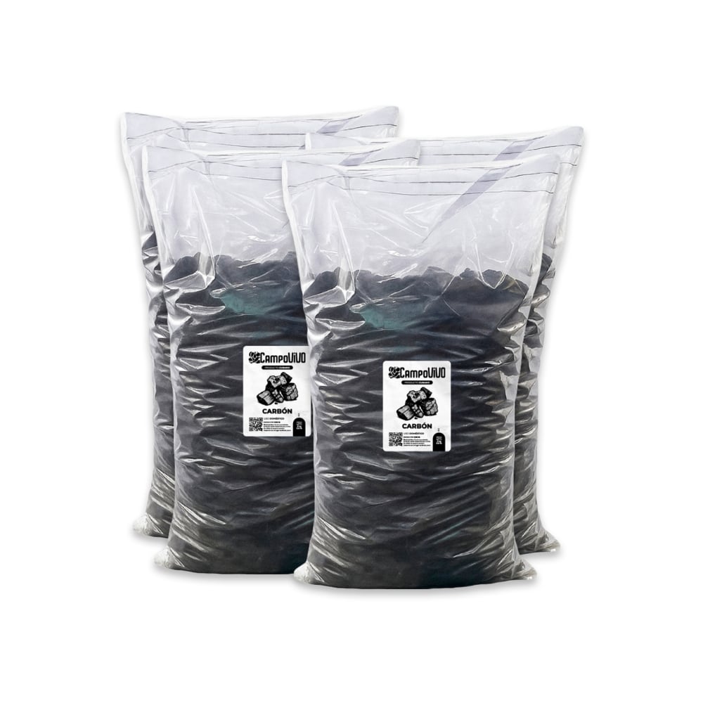 Carbón vegetal Campo Vivo (4 x 3 kg / 6.6 lb) - Imagen 1