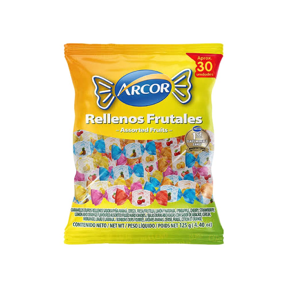 Caramelos duros rellenos frutales Arcor (125 g / 4.4 oz) - Imagen 1
