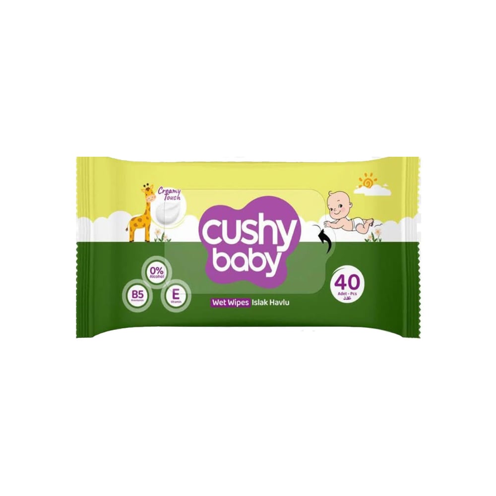 Toallitas húmedas para bebé Cushy Baby Creamy Touch (40 U) - Imagen 1