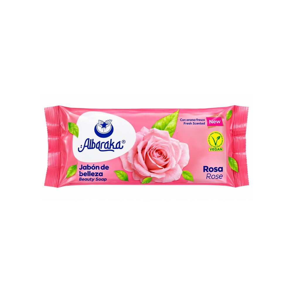 Jabón de belleza con aroma rosa Albaraka (100 g / 3.53 oz) - Imagen 1