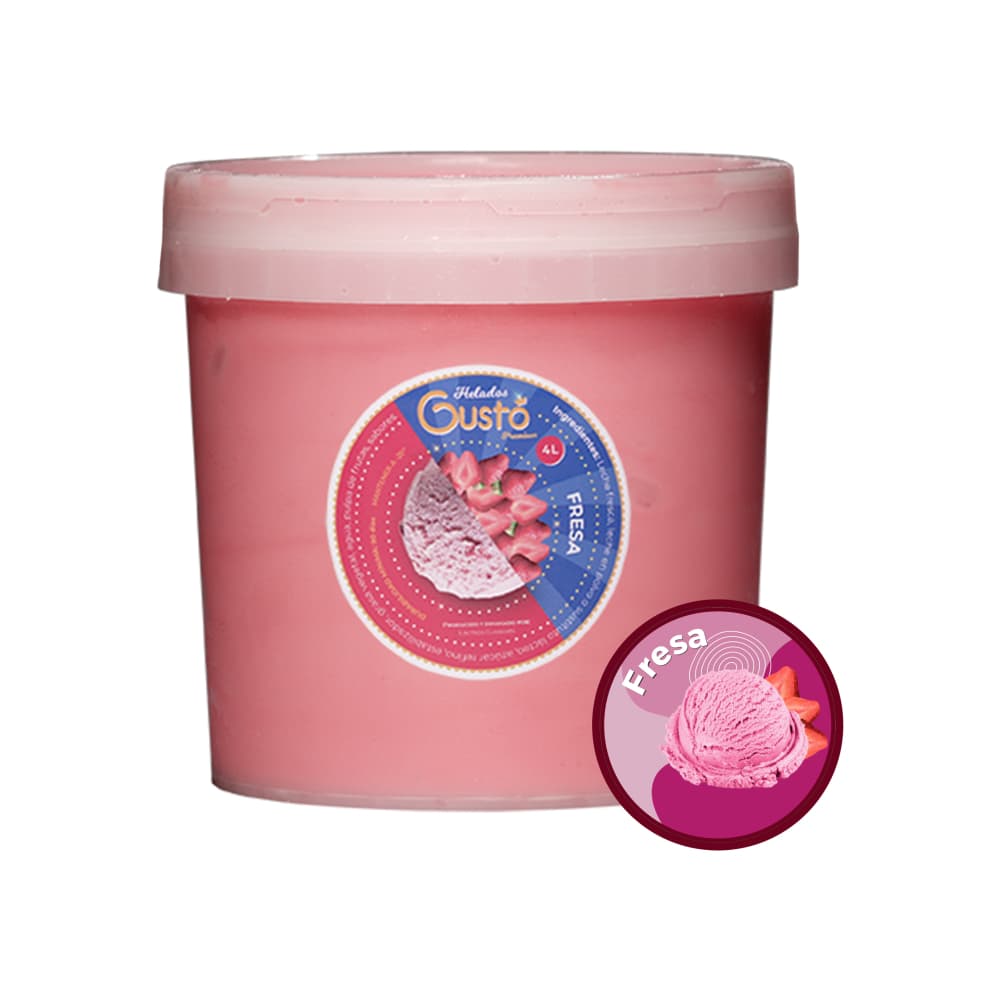 Helado Premium de fresa Gustó (4 L) - Imagen 1