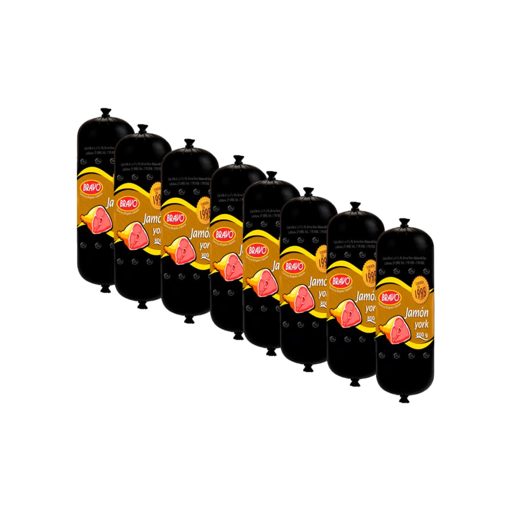 Jamón York Bravo (8 x 800 g / 1.76 lb) - Imagen 1