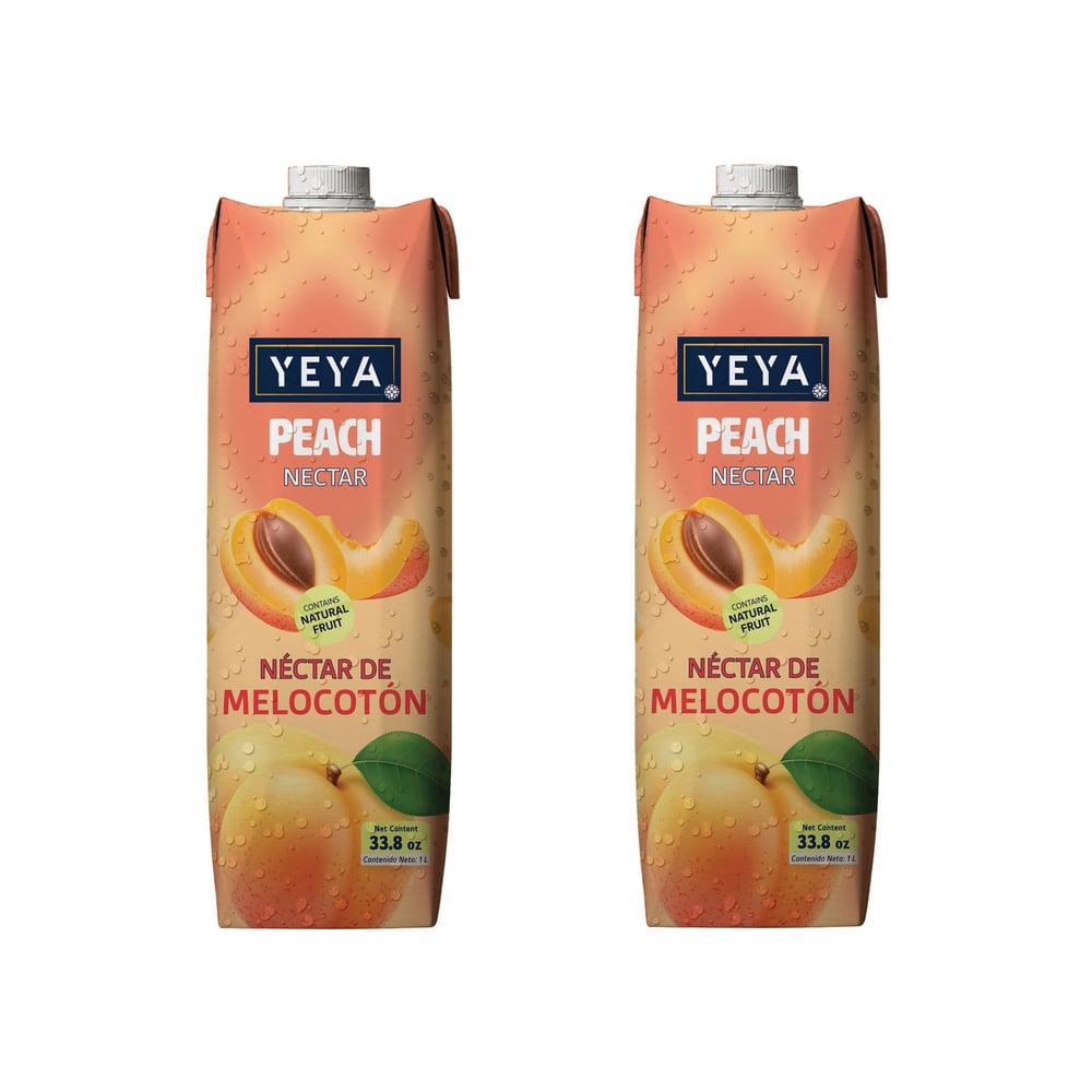 Néctar de melocotón YEYA (2 x 1 L / 33.8 fl oz) - Imagen 1