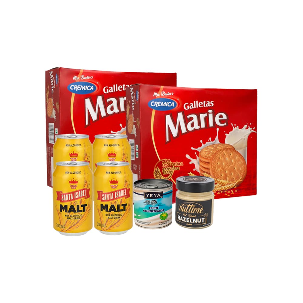 Malta + leche condensada + galletas maría + crema de avellana para untar - Imagen 1