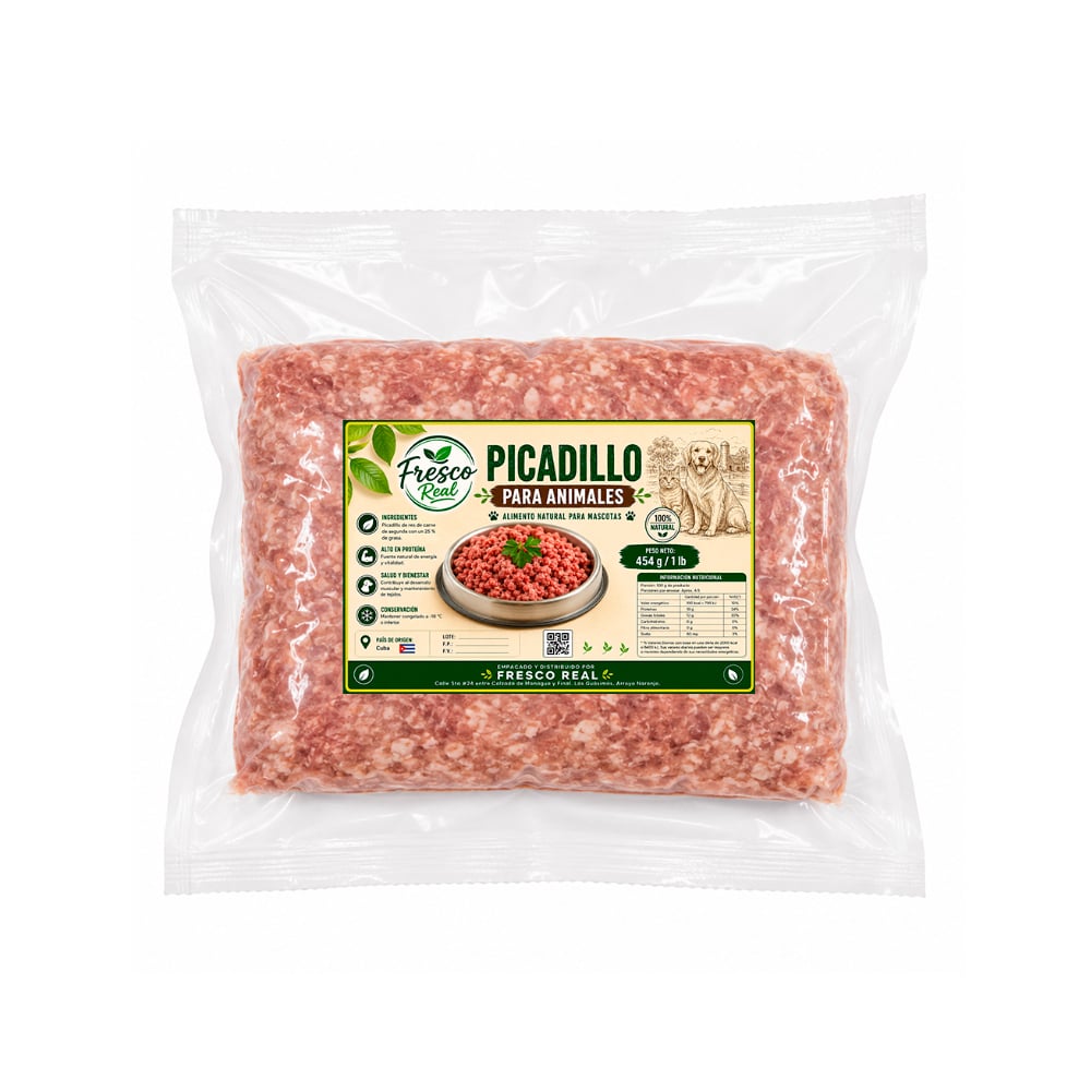 Picadillo de res para animales Fresco Real (454 g / 1 lb) - Imagen 1
