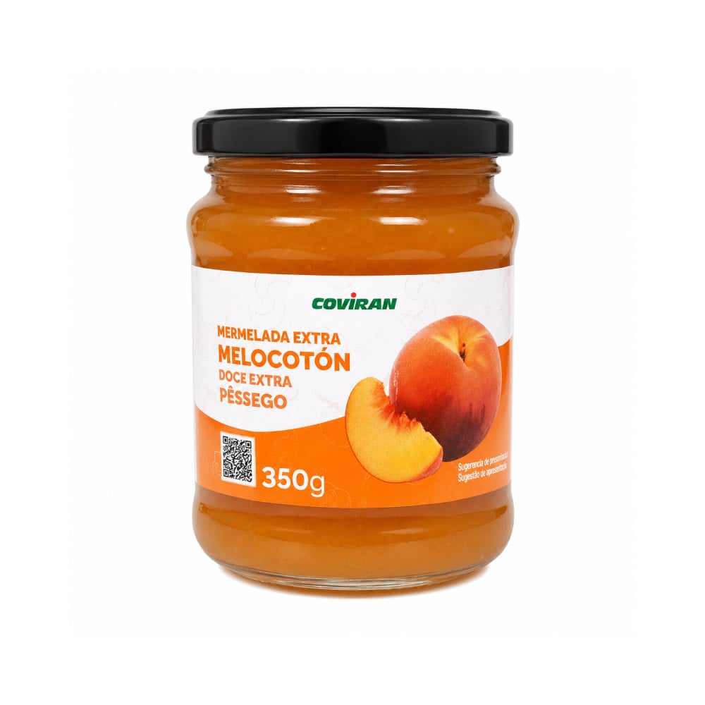 Mermelada extra de melocotón Coviran (350 g / 12.3 oz) - Imagen 1