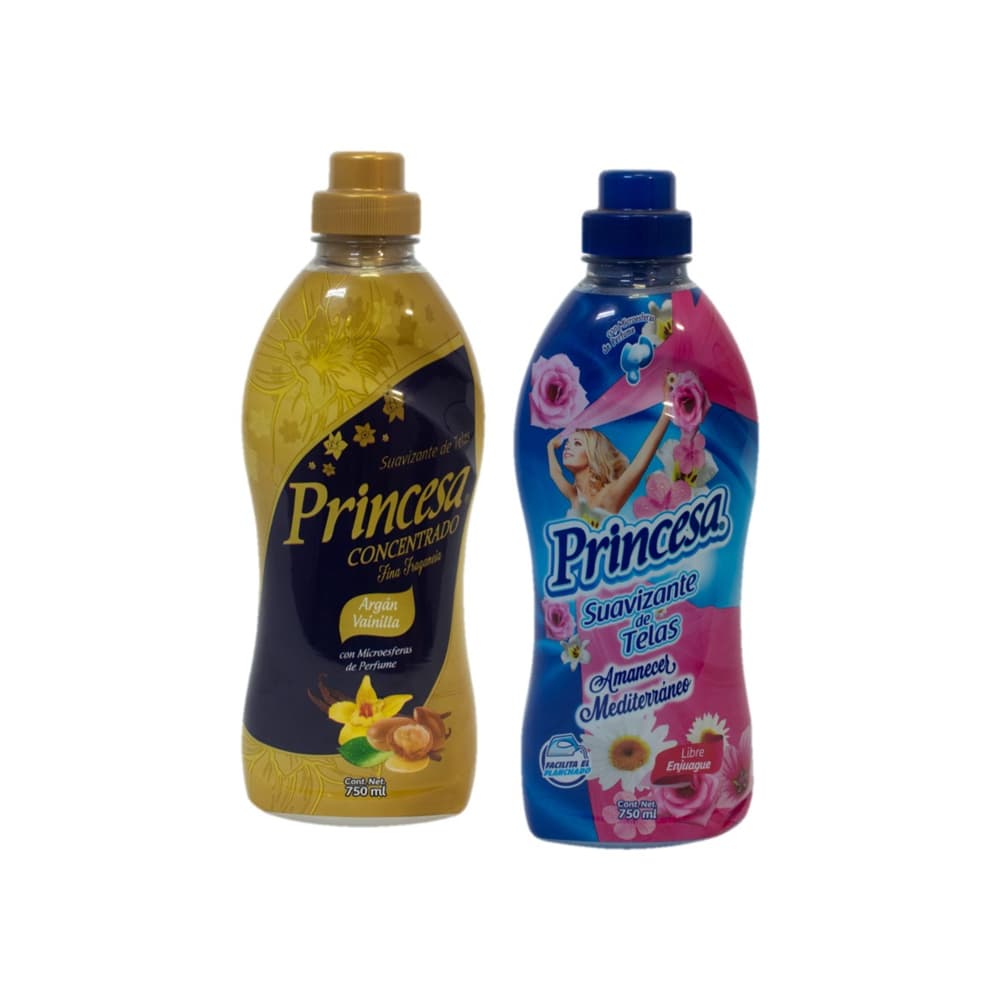 Suavizante de telas argán vainilla Princesa (750 ml) + Suavizante de telas Princesa (750 ml) - Imagen 1