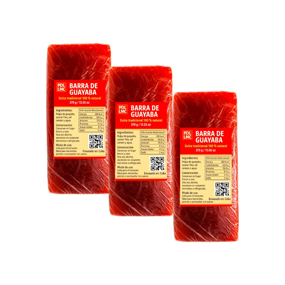 Barra de guayaba – dulce tradicional 100% natural (3 x 370 g / 13.05 oz) - Imagen 1