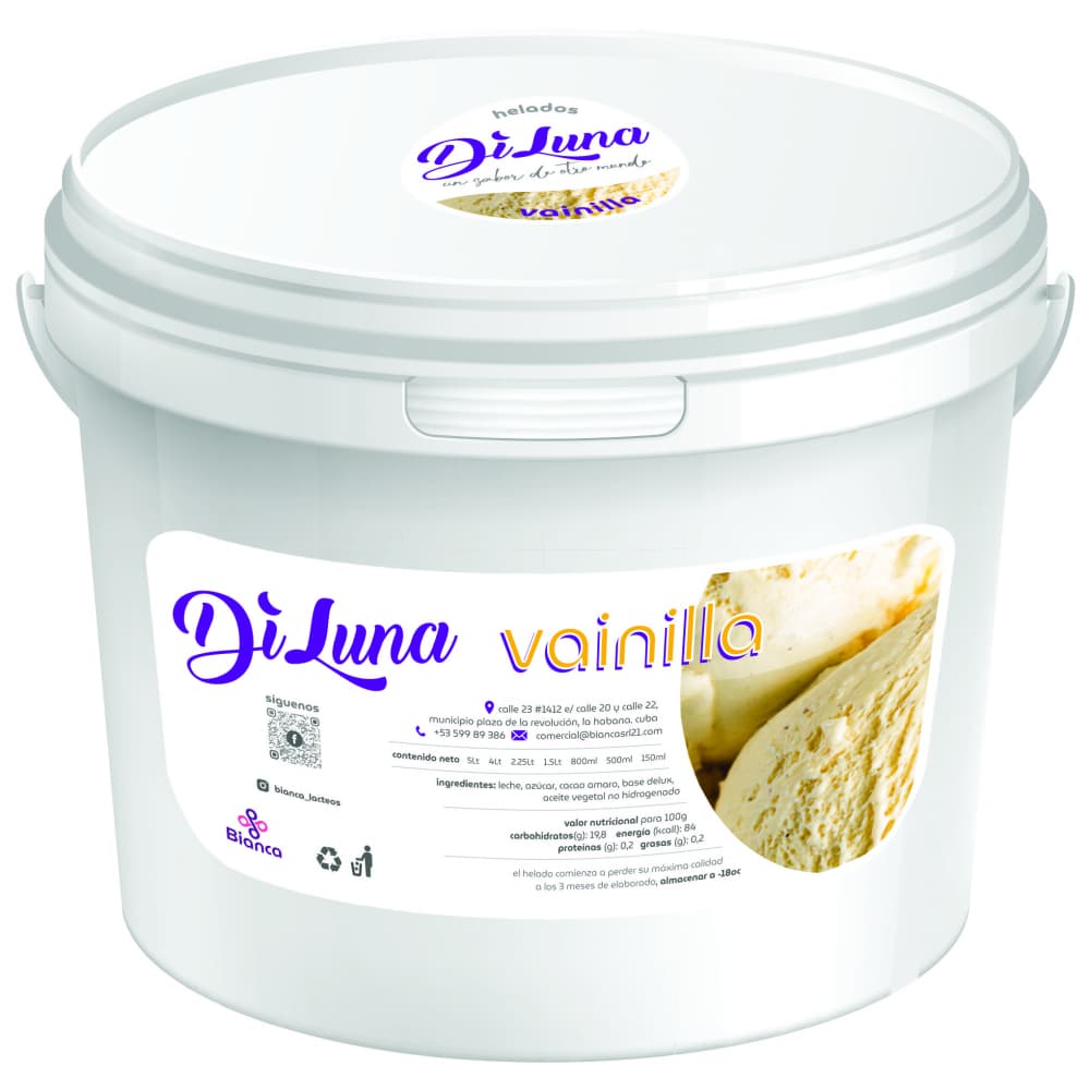 Helado industrial sabor vainilla DiLuna (4 L) - Imagen 1