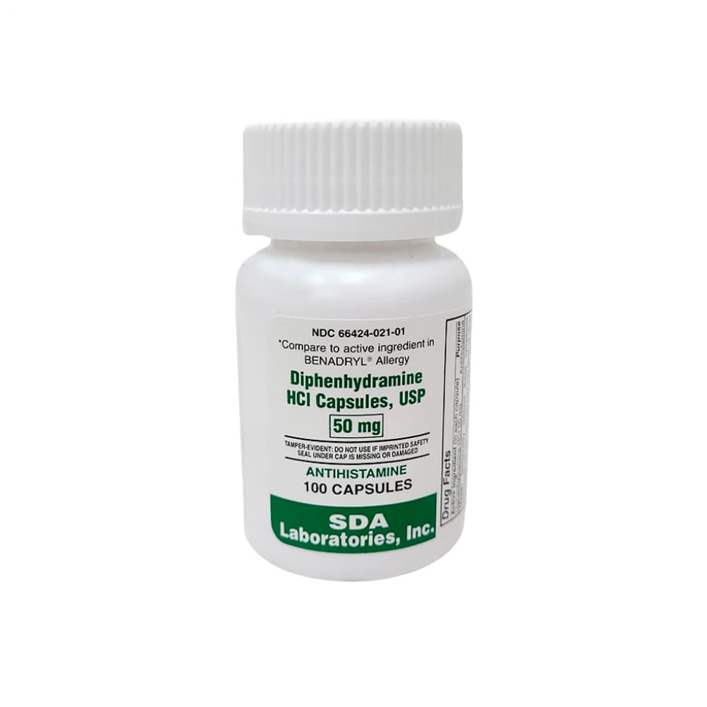 Clorhidrato de difenhidramina 50 mg SDA Laboratories, Inc. (100 cápsulas) - Imagen 1