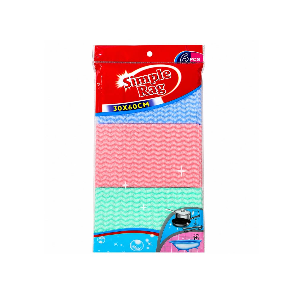 Paquete de 6 paños de limpieza multiusos Simple Rag - Imagen 1