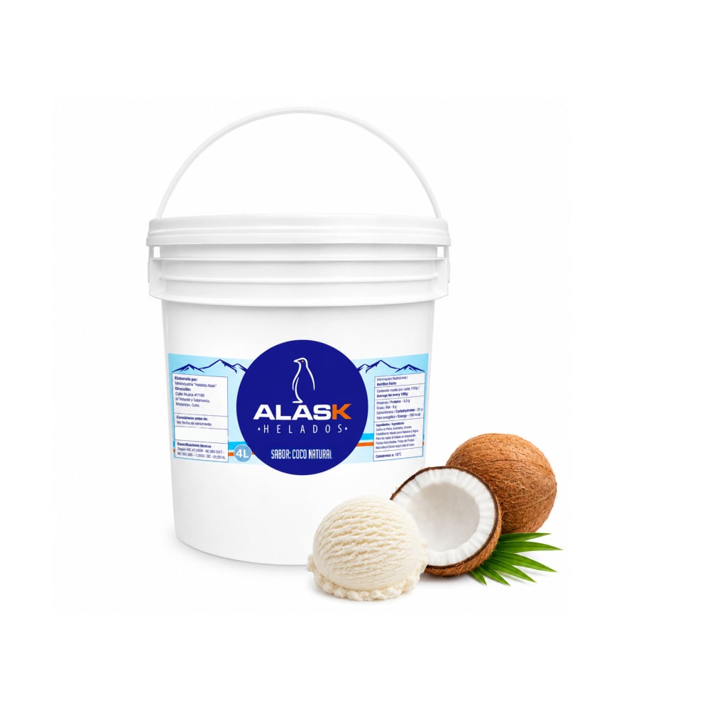 Helado de coco natural Alask (4 L) - Imagen 1