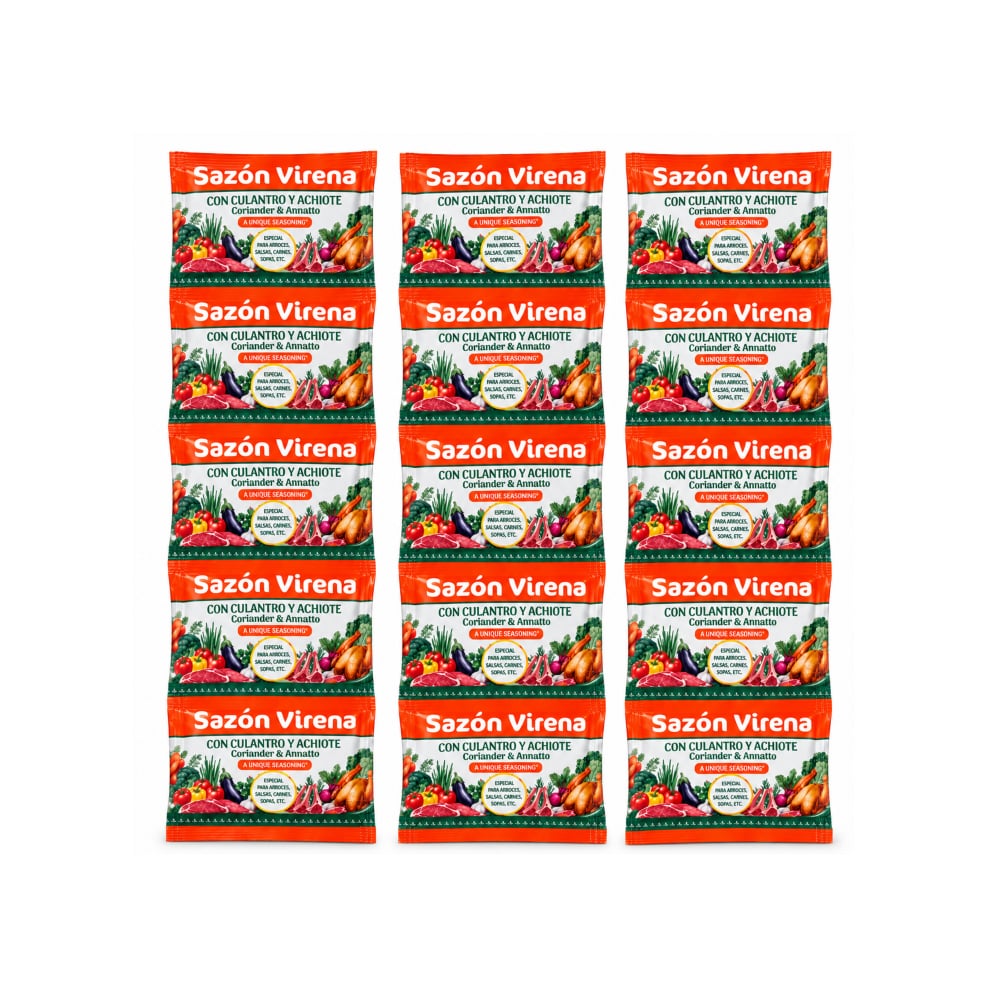 Sazón con cilantro y achiote Virena (3 x 25 g) - Imagen 1