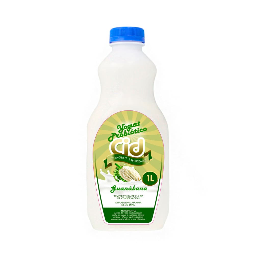 Yogurt probiótico de coágulo saborizado de guanábana Cid (1 L) - Imagen 1