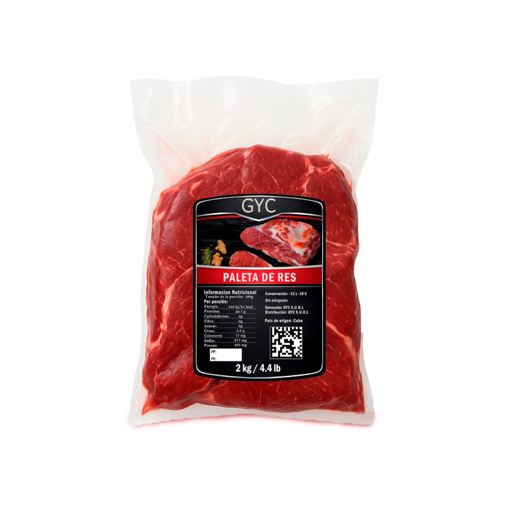 Paleta de res de primera GYC (2 kg / 4.4 lb) - Imagen 1