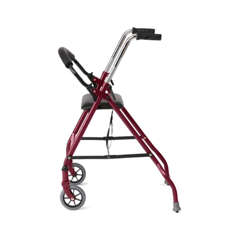 Andador de acero con ruedas de 5". Borgoña - Imagen 1
