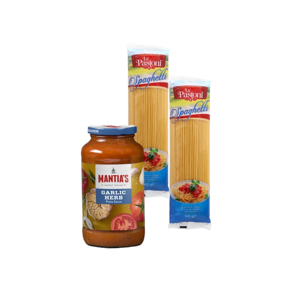 Espaguetis + Salsa para pasta con ajo y hierbas - Imagen 1