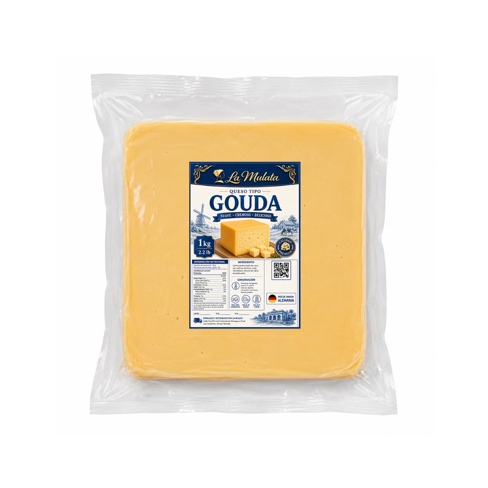 Queso tipo gouda La Mulata (1 kg / 2.2 lb) - Imagen 1